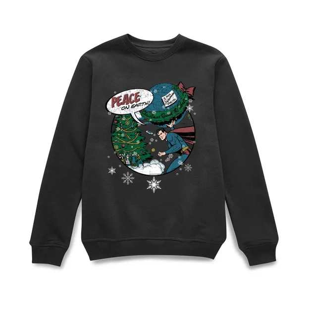 DC Comics Originals Superman Peace On Earth Kersttrui - Zwart