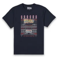 Back To The Future OUTATIME Men's Christmas T-Shirt - Navy