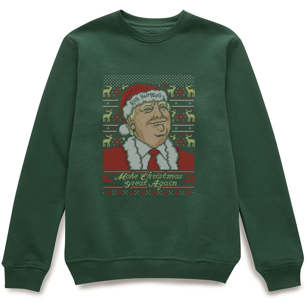 Make Christmas Great Again Donald Trump Kersttrui - Groen - S Afbeelding 1