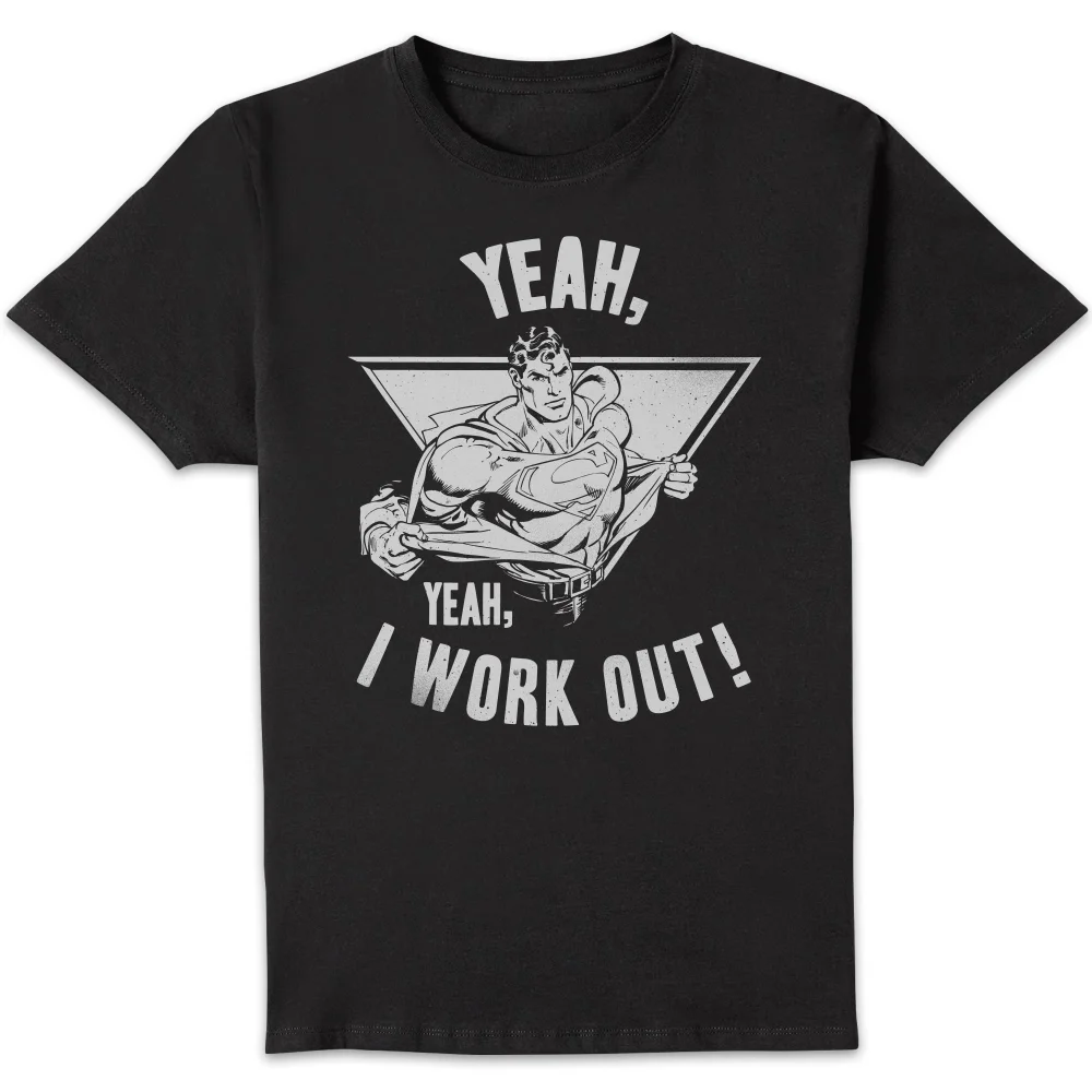 DC Comics Superman I Work Out T-shirt - Zwart - S Afbeelding 1