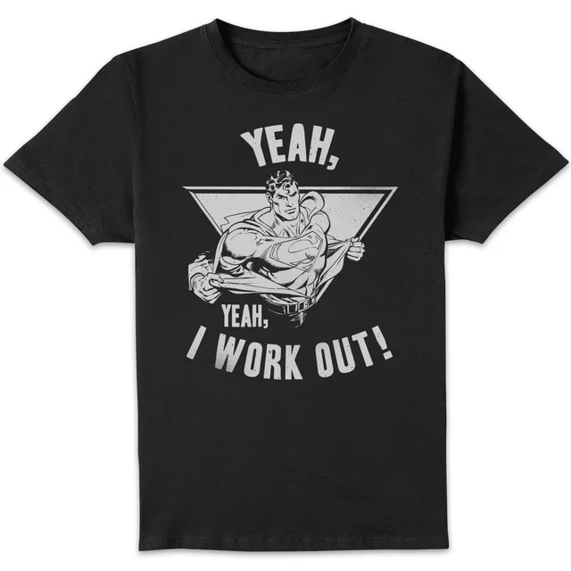 DC Comics Superman I Work Out T-shirt - Zwart