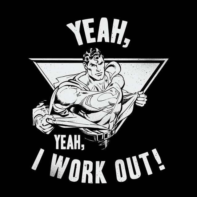 DC Comics Superman I Work Out T-shirt - Zwart