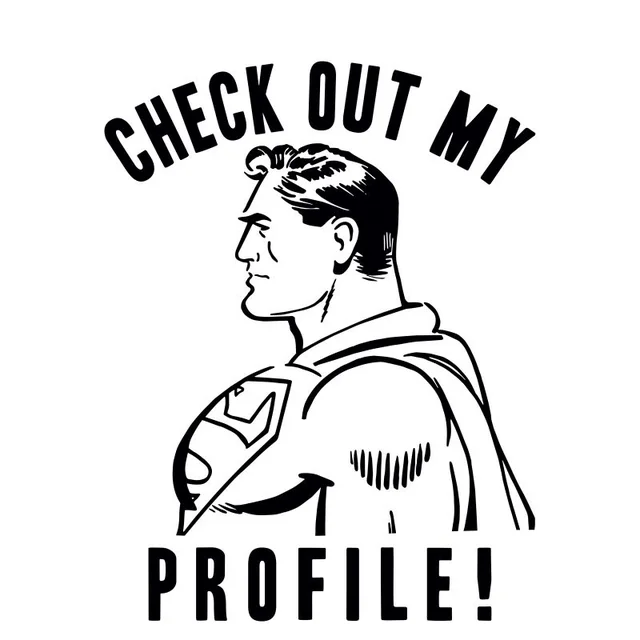 DC Comics Superman Check Out My Profile T-shirt - Wit