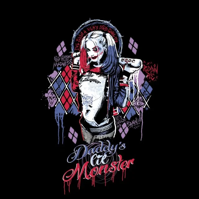 DC Comics Suicide Squad Daddy's Lil Monster T-shirt - Zwart
