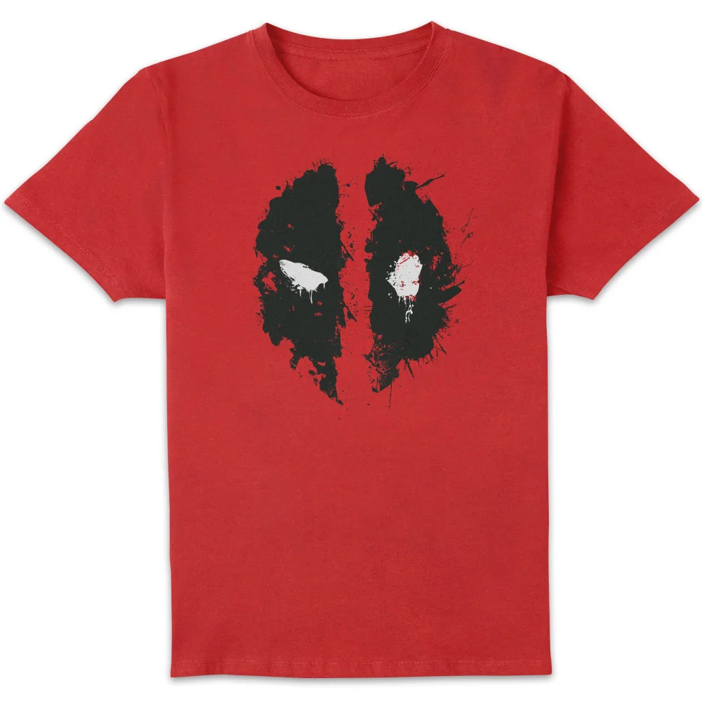 Marvel Deadpool Splat Face T-Shirt - Rood - S Afbeelding 1