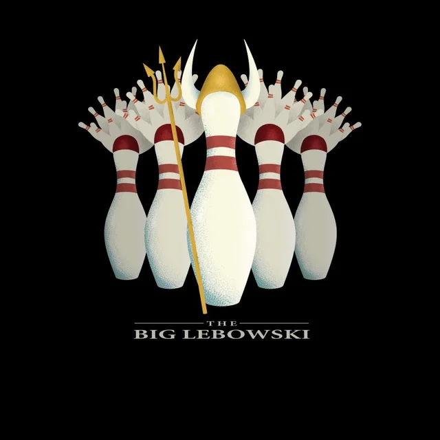 The Big Lebowski Pin Girls T-shirt - Zwart