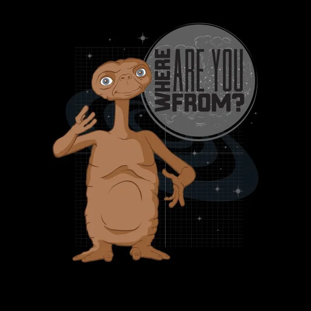 E.T. Where Are You From T-shirt - Zwart