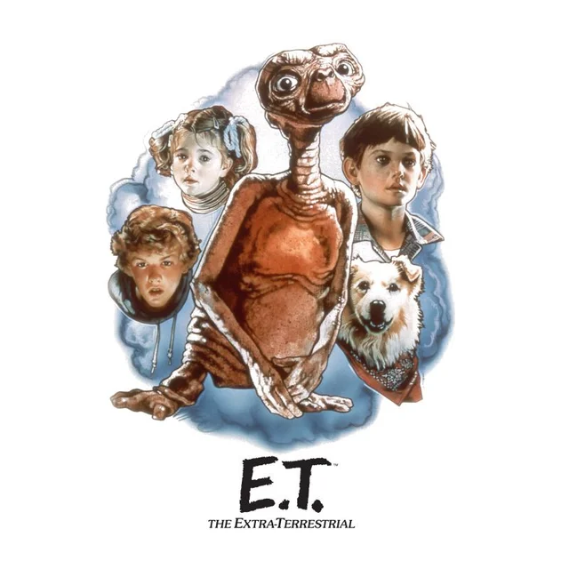 E.T. Geschilderd Portret T-shirt - Wit