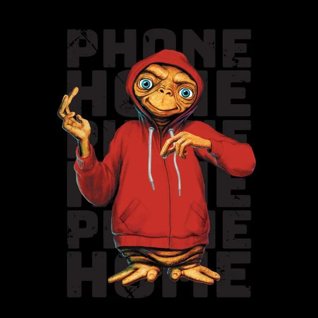 E.T. Phone Home met Vest T-shirt - Zwart