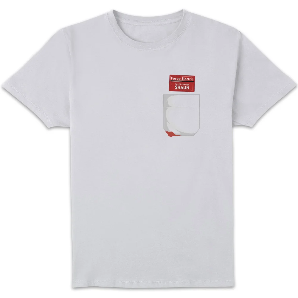 Shaun of the Dead Foree Electric Pocket T-shirt - Wit - S Afbeelding 1