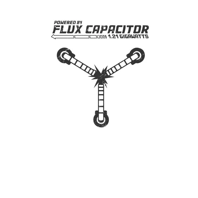 Back to the Future Powered By Flux Capacitor T-shirt - Wit