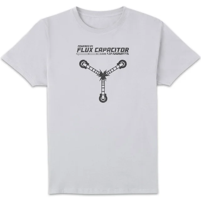 Back to the Future Powered By Flux Capacitor T-shirt - Wit