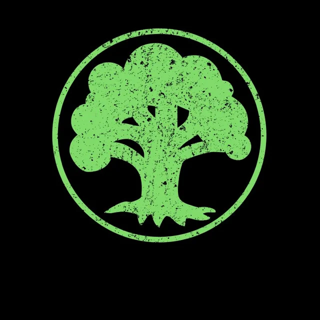 Magic The Gathering Green Mana T-shirt - Zwart