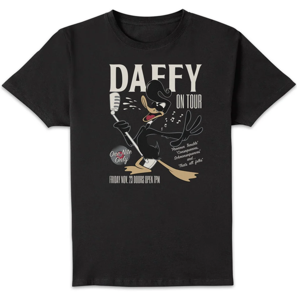 Looney Tunes Daffy Concert T-shirt - Zwart - S Afbeelding 1