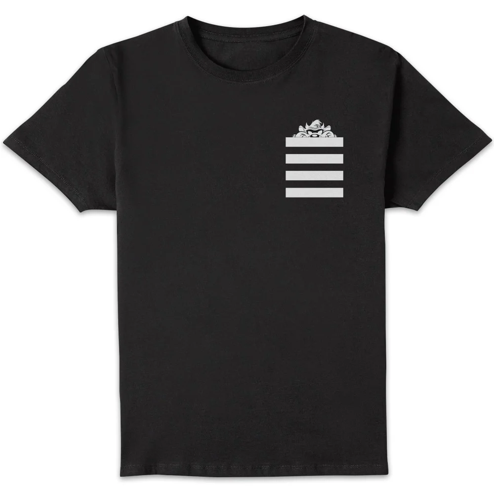 Looney Tunes Taz Stripes Pocket Print T-shirt - Zwart - S Afbeelding 1
