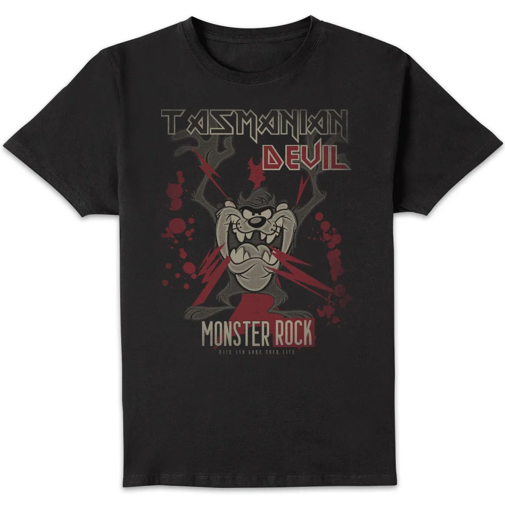 Looney Tunes Tasmanian Devil Monster Rock T-shirt - Zwart - S Afbeelding 1