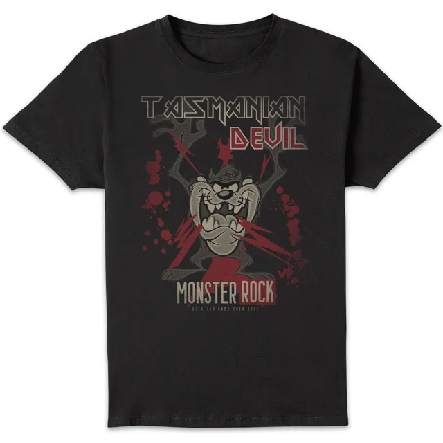 Looney Tunes Tasmanian Devil Monster Rock T-shirt - Zwart
