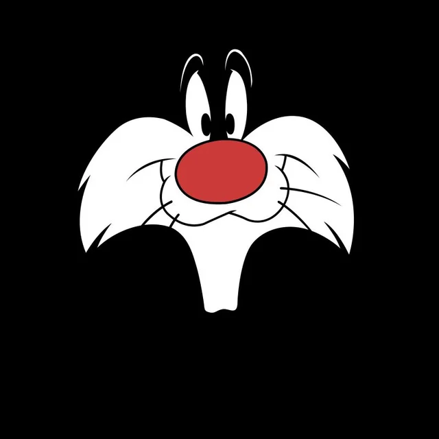 Looney Tunes Sylvester Face T-shirt - Zwart
