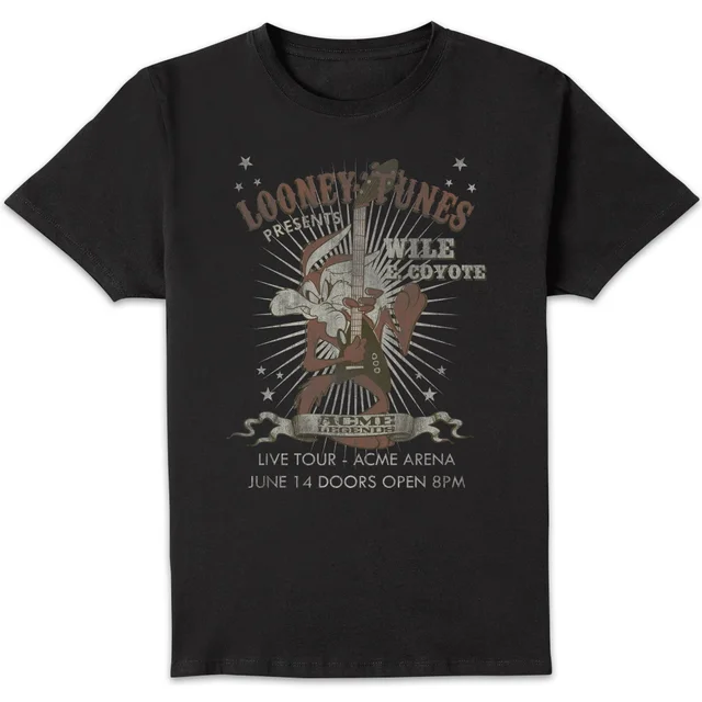 Looney Tunes Wile E Coyote Concert T-shirt - Zwart