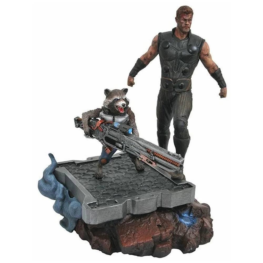 Diamond Select Marvel Premier Collection Statue - Thor And Rocket Afbeelding 1