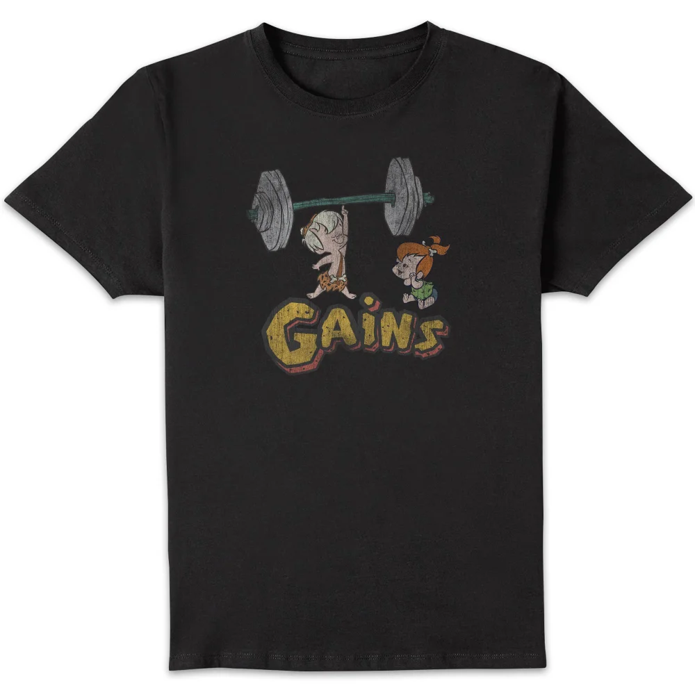 The Flintstones Bamm-Bamm Gains Distressed T-shirt - Zwart - S Afbeelding 1