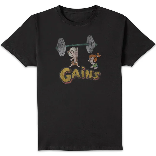 The Flintstones Bamm-Bamm Gains Distressed T-shirt - Zwart