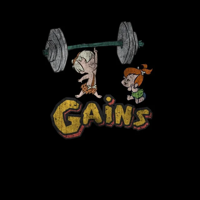 The Flintstones Bamm-Bamm Gains Distressed T-shirt - Zwart