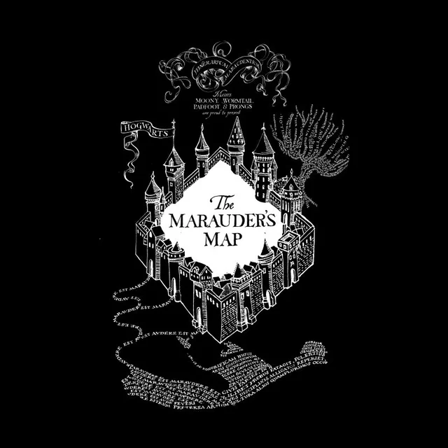 Harry Potter The Marauders Map T-shirt - Zwart