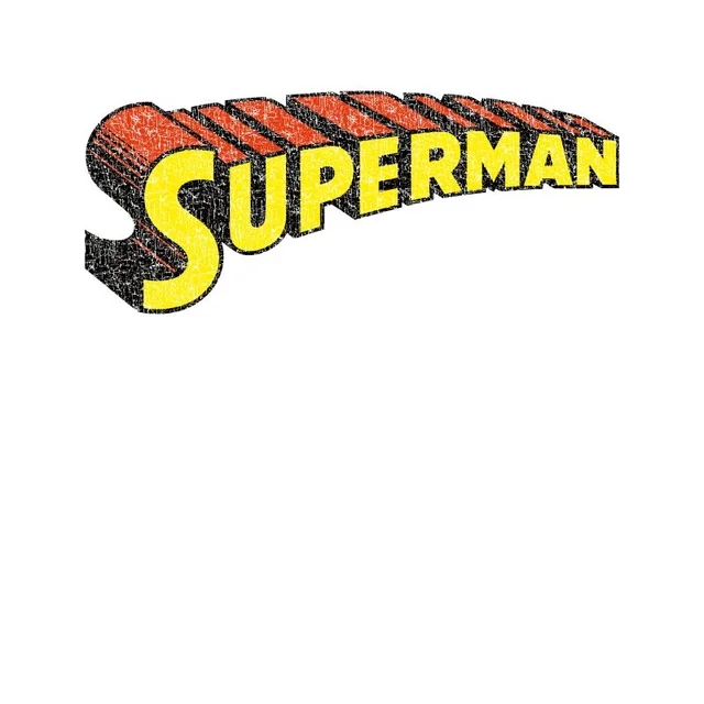 DC Superman Telescopic Crackle Logo Men's T-Shirt - White