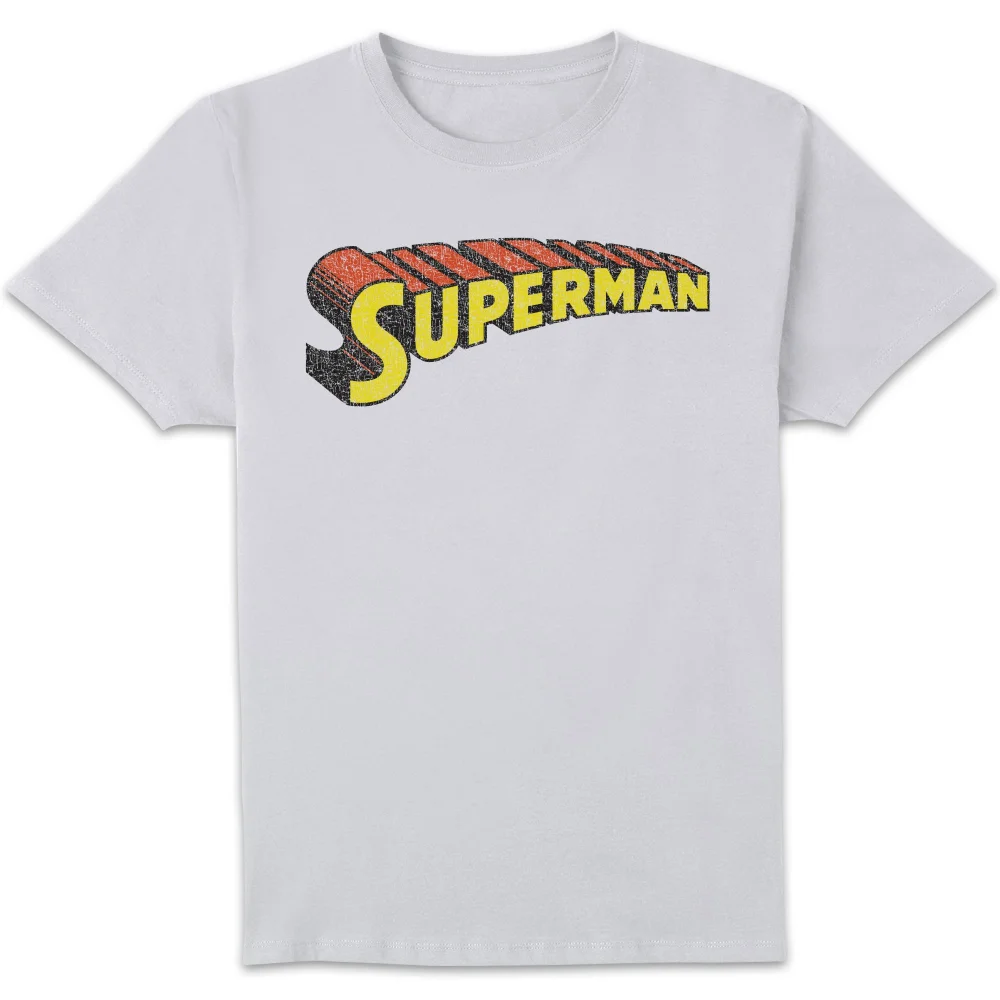 DC Superman Telescopic Crackle Logo Men's T-Shirt - White - S Afbeelding 1