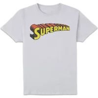 DC Superman Telescopic Crackle Logo Men's T-Shirt - White