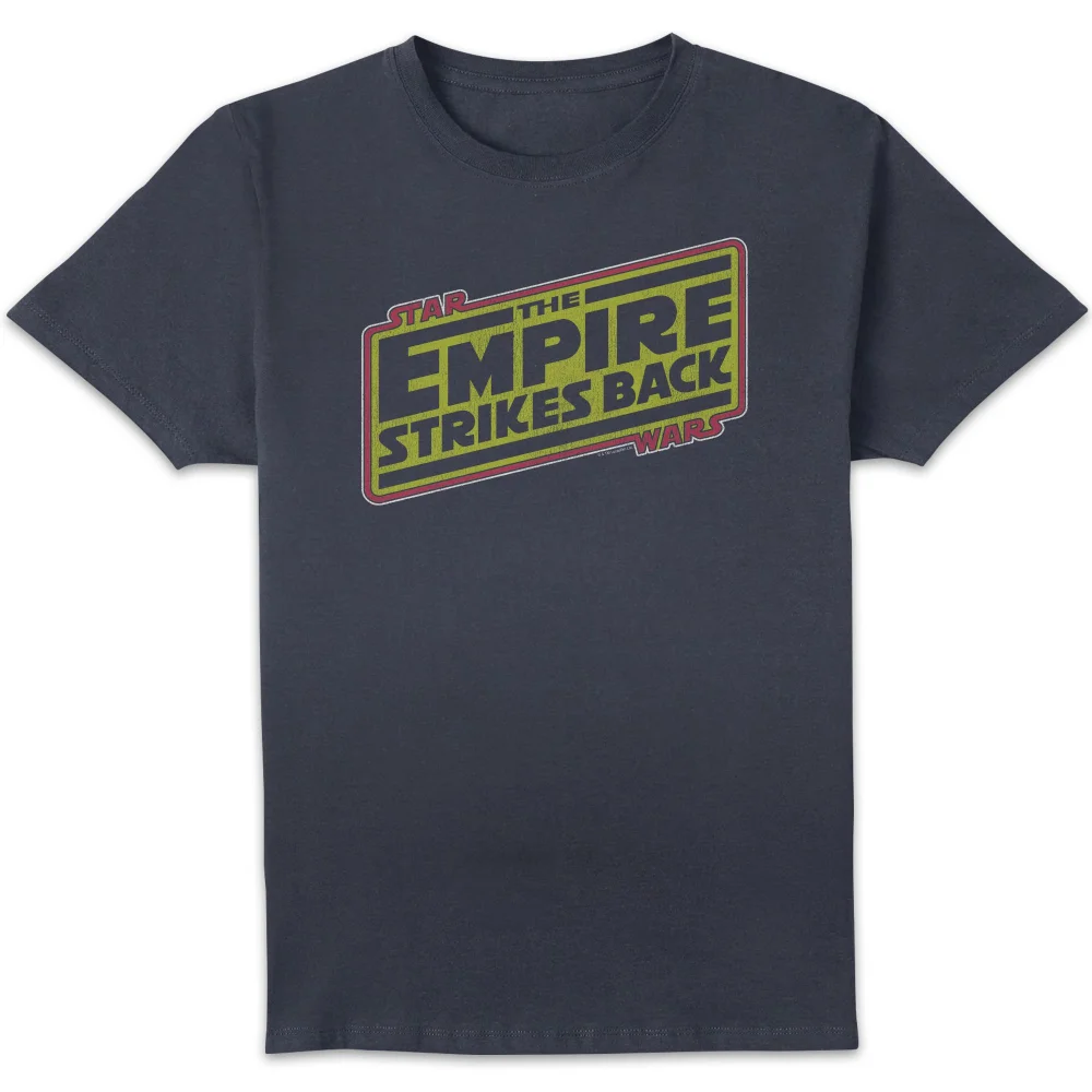 Star Wars Empire Strikes Back Logo Men's T-Shirt - Navy - S Afbeelding 1