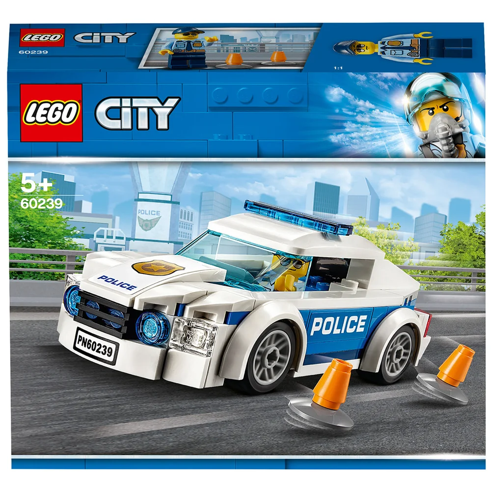 LEGO City: Politie Patrouille achtervolging auto speelgoed met politieagent (60239) Afbeelding 1
