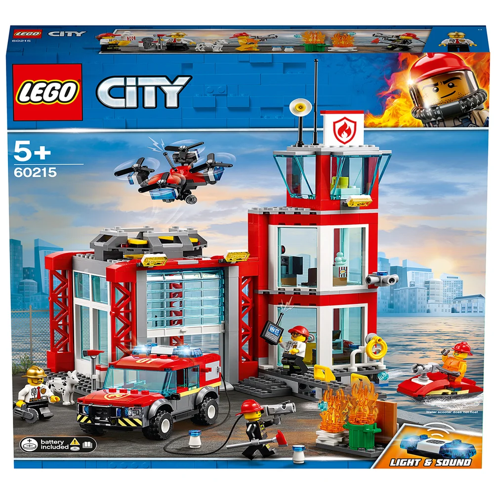 LEGO Stad: Brandweerkazerne bouwset (60215) Afbeelding 1