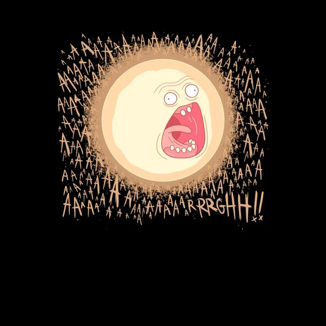 Rick and Morty Screaming Sun T-shirt - Zwart