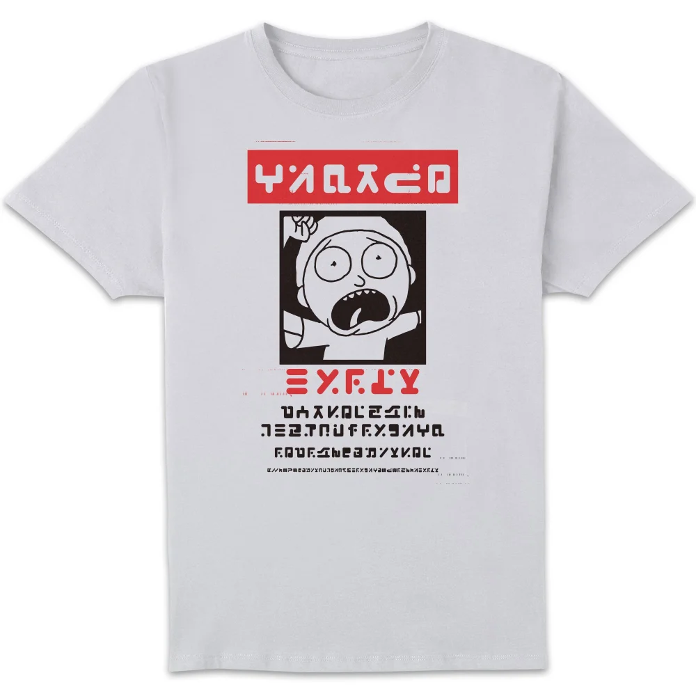 Rick and Morty Wanted Morty T-shirt - Wit - S Afbeelding 1