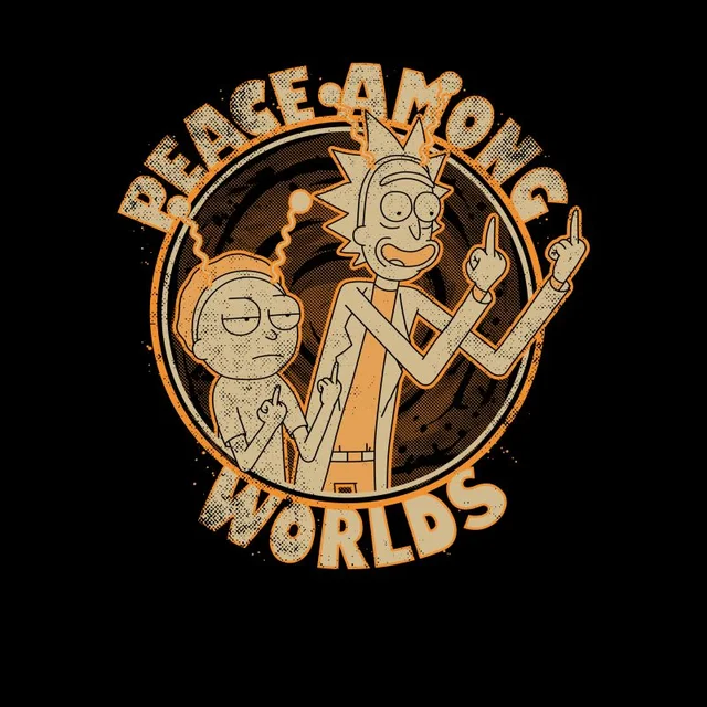 Rick and Morty Peace Among Worlds T-shirt - Zwart