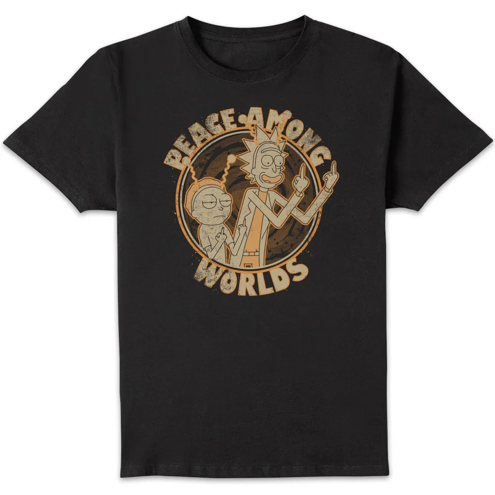Rick and Morty Peace Among Worlds T-shirt - Zwart - S Afbeelding 1