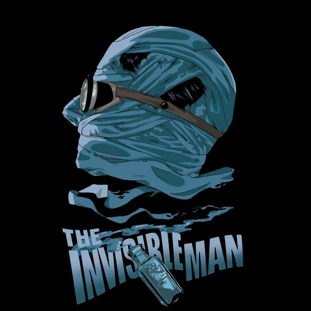 Universal Monsters The Invisible Man Illustrated T-shirt - Zwart