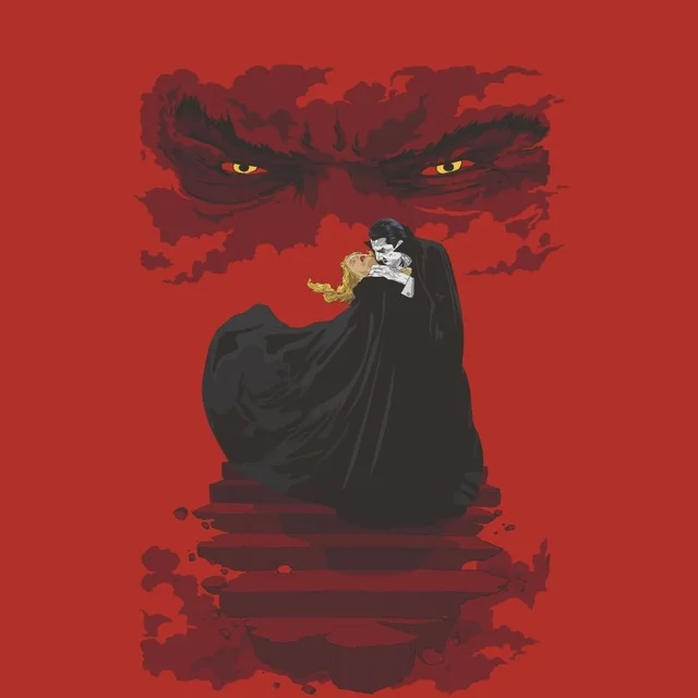 Universal Monsters Dracula Illustrated T-shirt - Rood