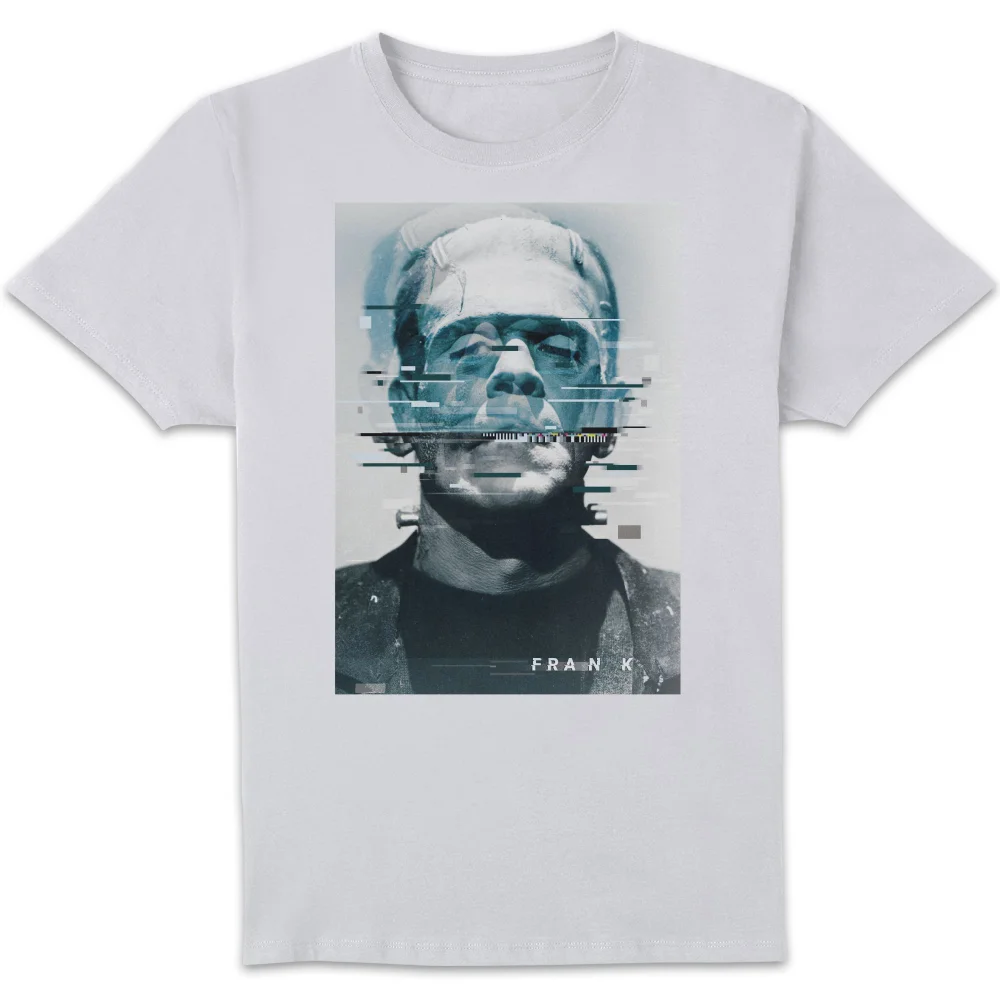 Universal Monsters Frankenstein Glitch T-shirt - Wit - S Afbeelding 1