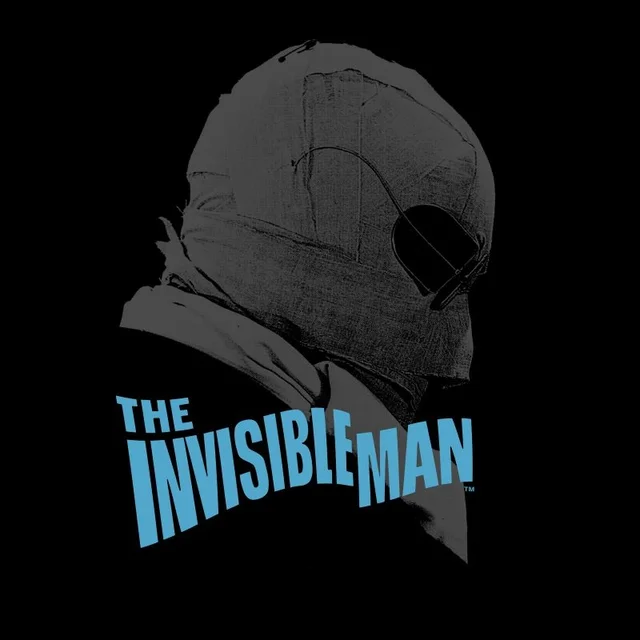 Universal Monsters The Invisible Man Greyscale T-shirt - Zwart