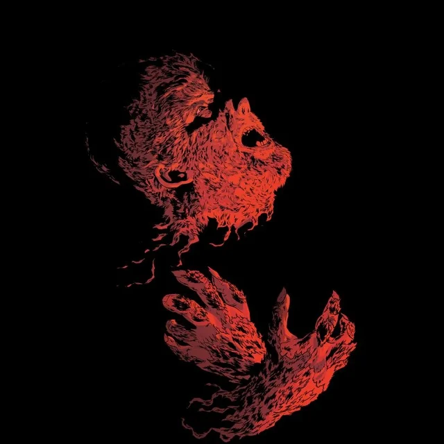 Universal Monsters The Wolfman Illustrated T-shirt - Zwart