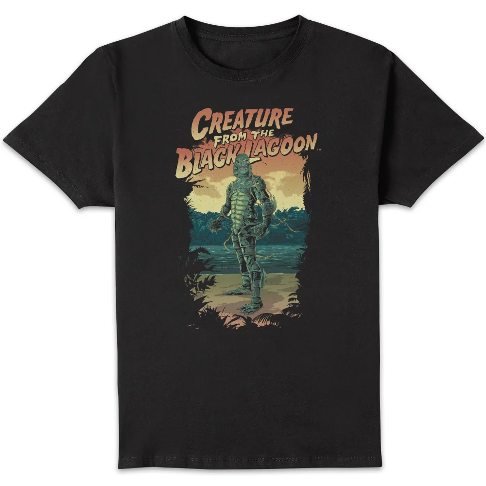 Universal Monsters Creature From The Black Lagoon Illustrated T-shirt - Zwart - S Afbeelding 1
