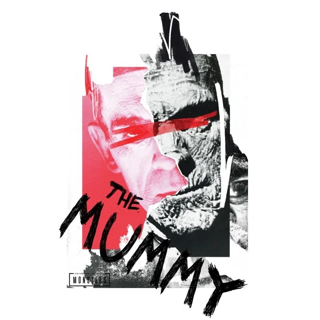 Universal Monsters The Mummy Collage T-shirt - Wit