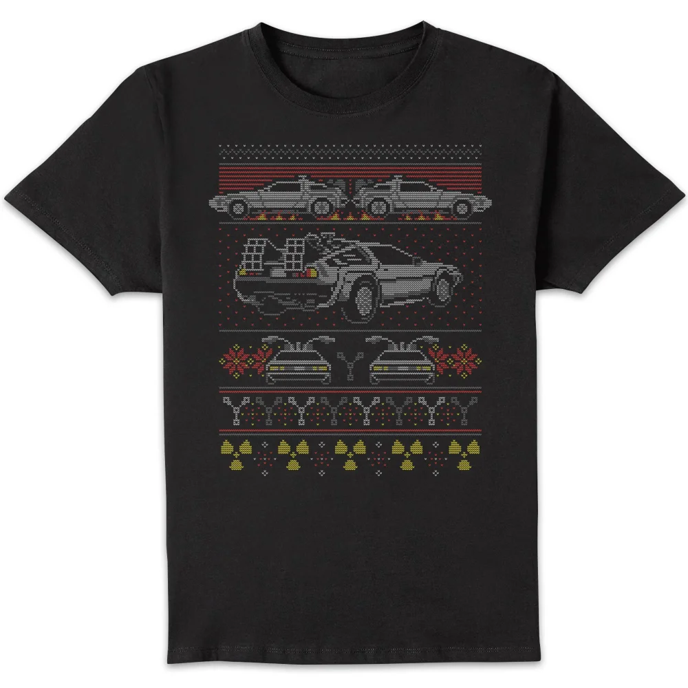 Back To The Future Back In Time For Christmas Kerst T-Shirt - Zwart - S Afbeelding 1