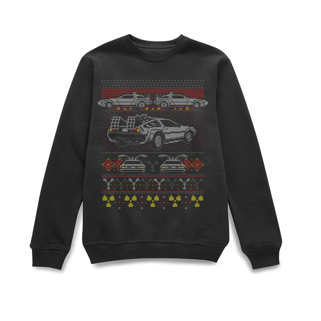 Back To The Future Back In Time For Christmas Kersttrui - Zwart