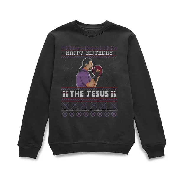 The Big Lebowski Happy Birthday The Jesus Kersttrui - Zwart