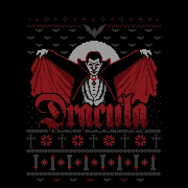 Universal Monsters Dracula Kerst T-Shirt - Zwart