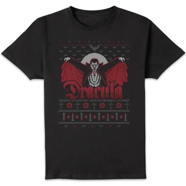 Universal Monsters Dracula Kerst T-Shirt - Zwart